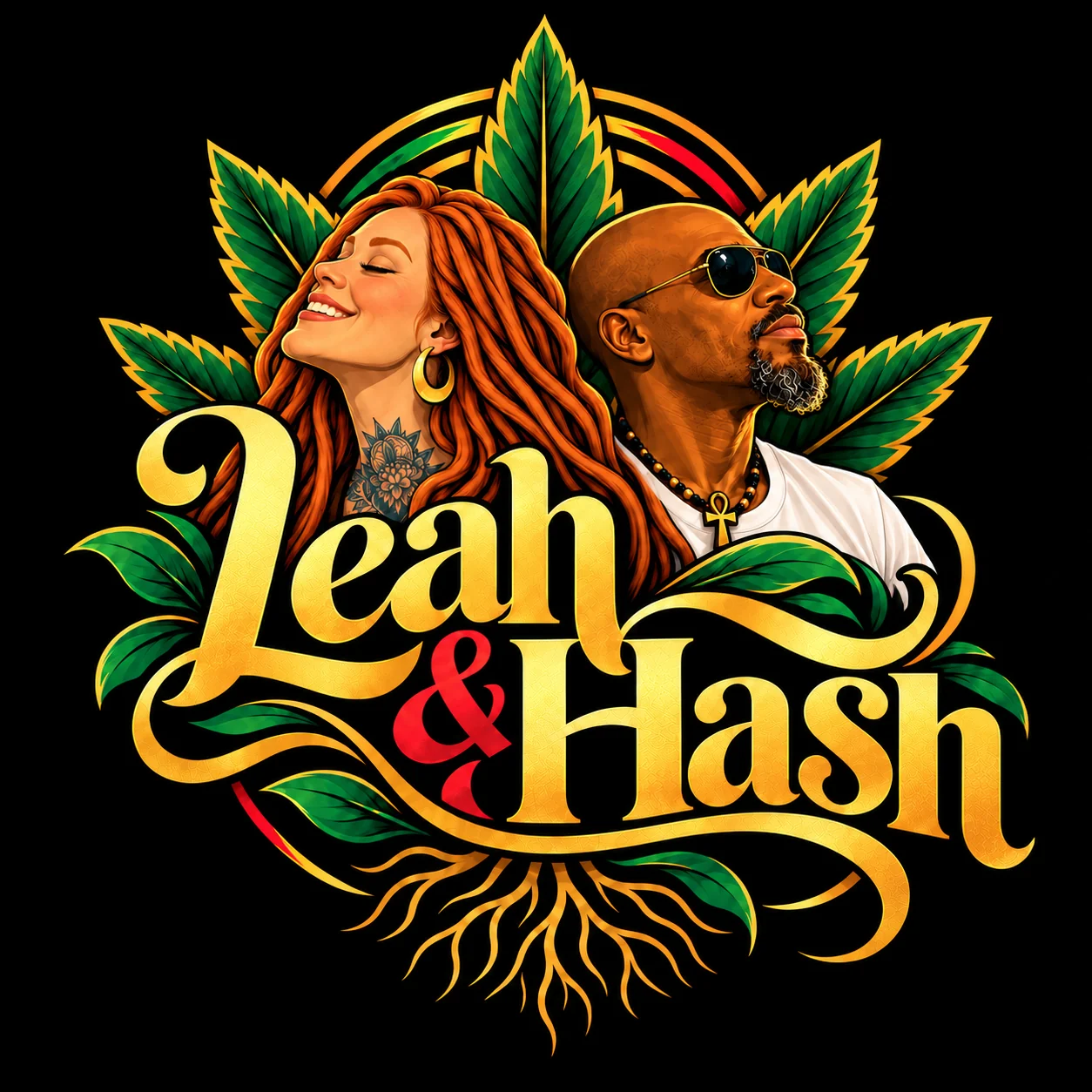 Leah & Hash official reggae crest logo